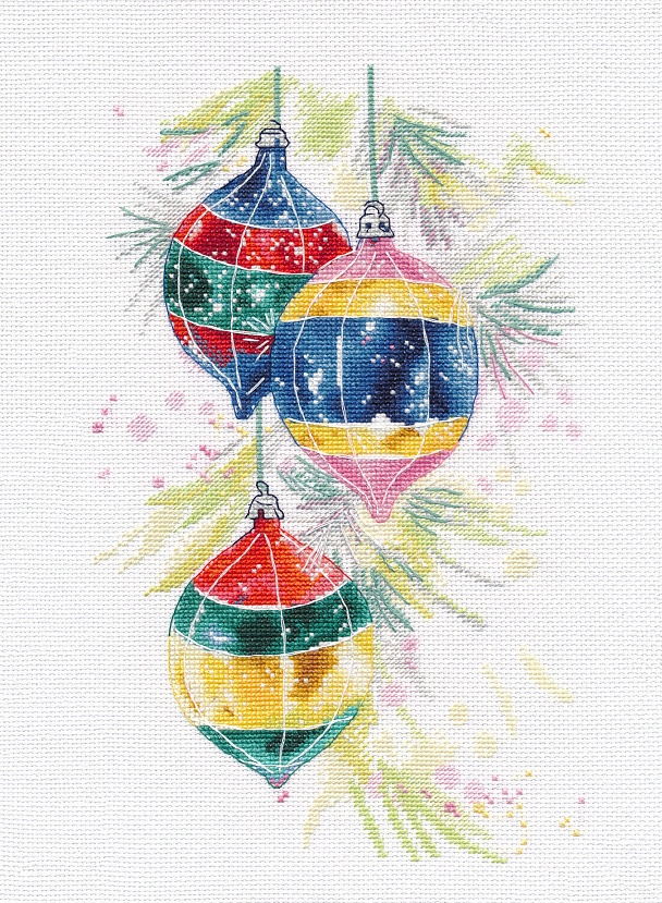

Набор для вышивания Овен Новогодние игрушки, 16х28 см (ОВЕН.1523)