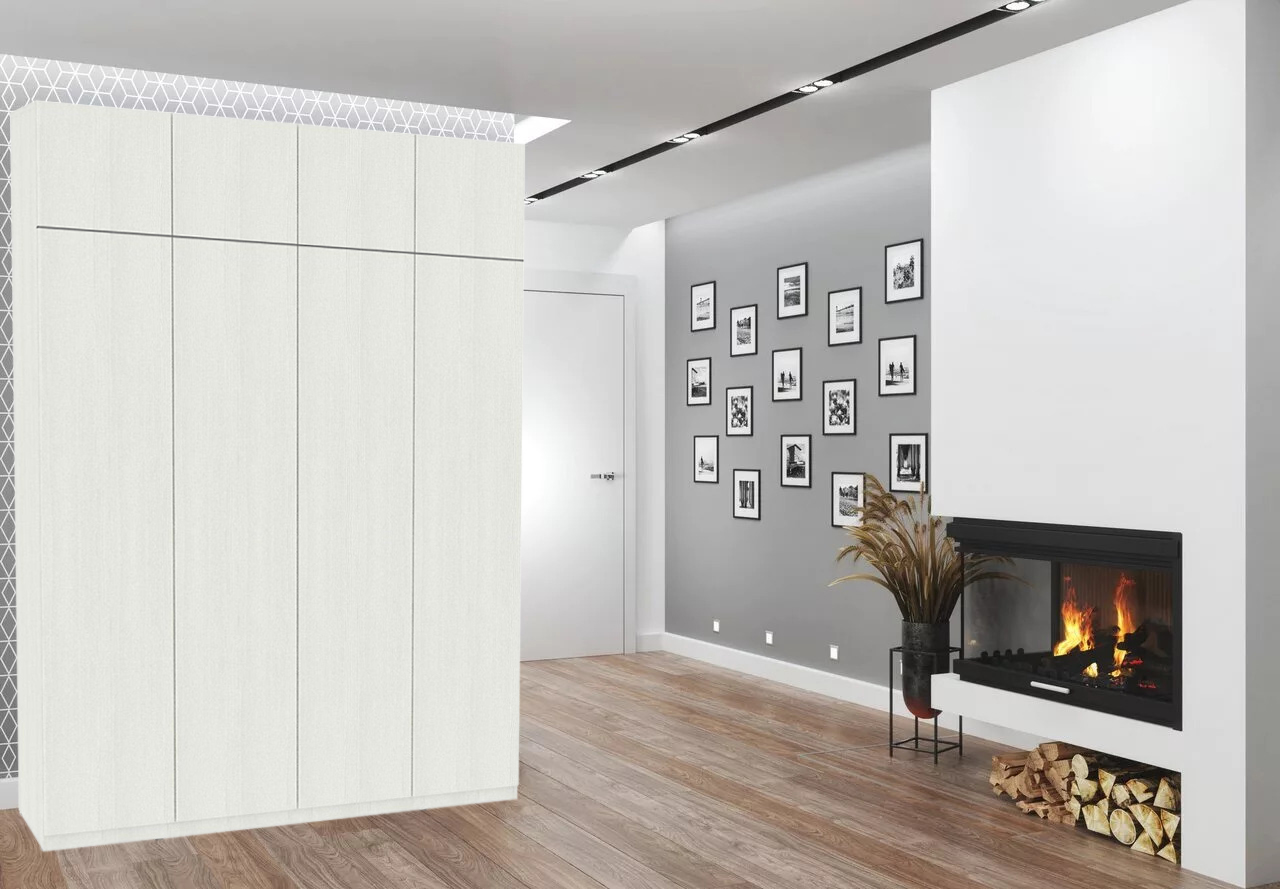 

Шкаф распашной QualisMebel Марсель 1 2000х750х2300 белый текстурный, Марсель 1