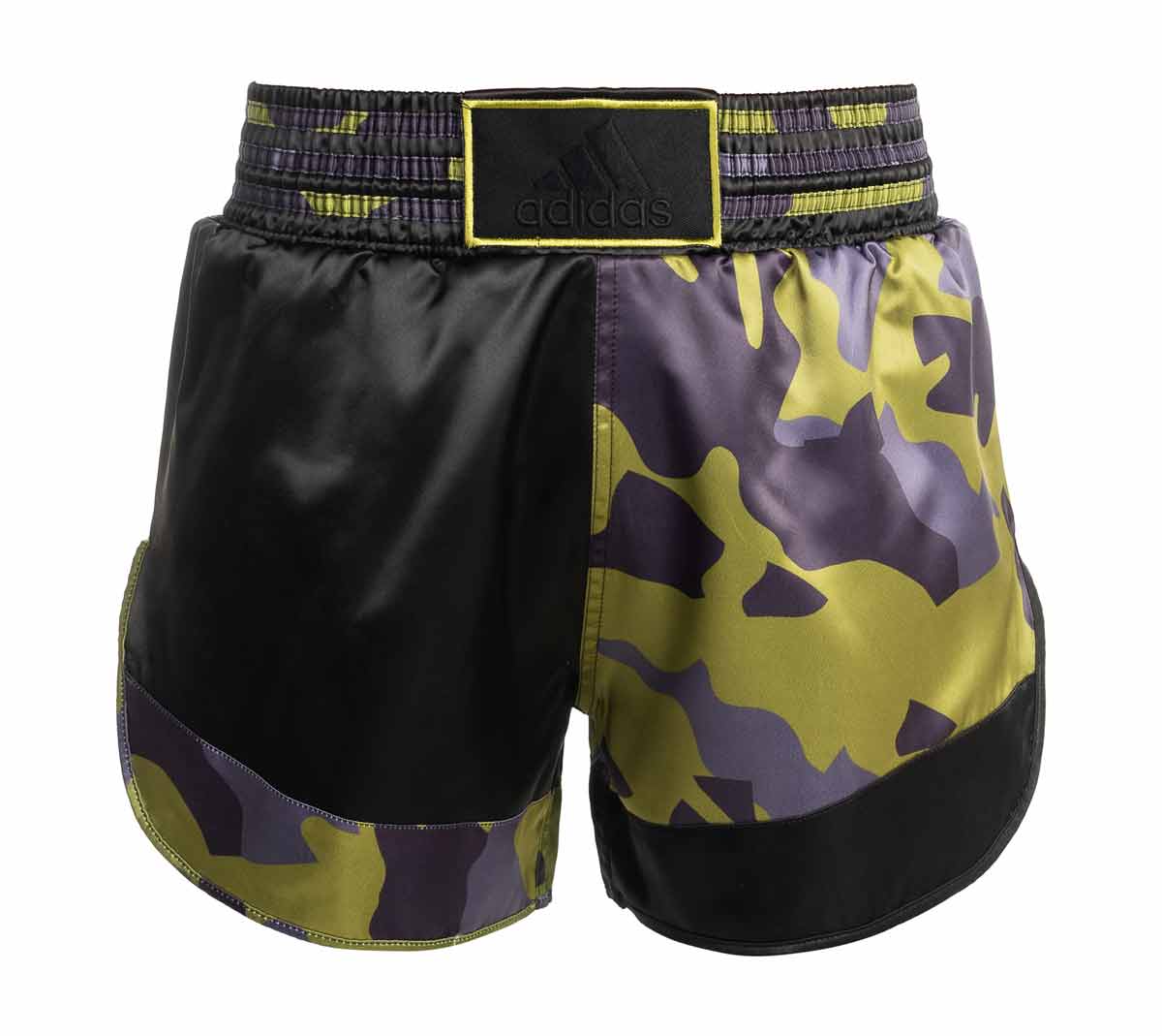 Шорты для кикбоксинга Adidas Kick Boxing Short Satin зелено-чёрные, L