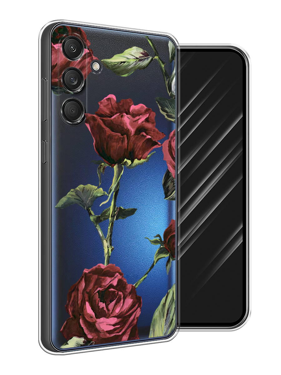 

Чехол Awog на Samsung Galaxy M55 "Бордовые розы фон", Бордовый, 2109650-1