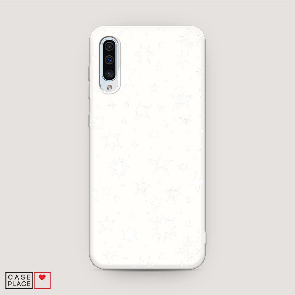 

Матовый силиконовый чехол "Звездочки графика белая" на Samsung Galaxy A50