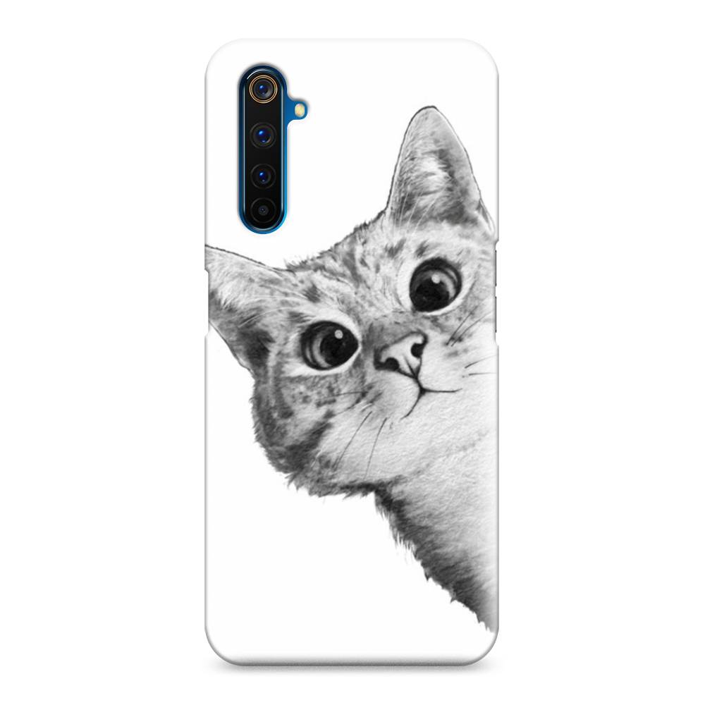 

Пластиковый чехол "Кот рисунок черно-белый" на Realme 6 Pro, 252820-1