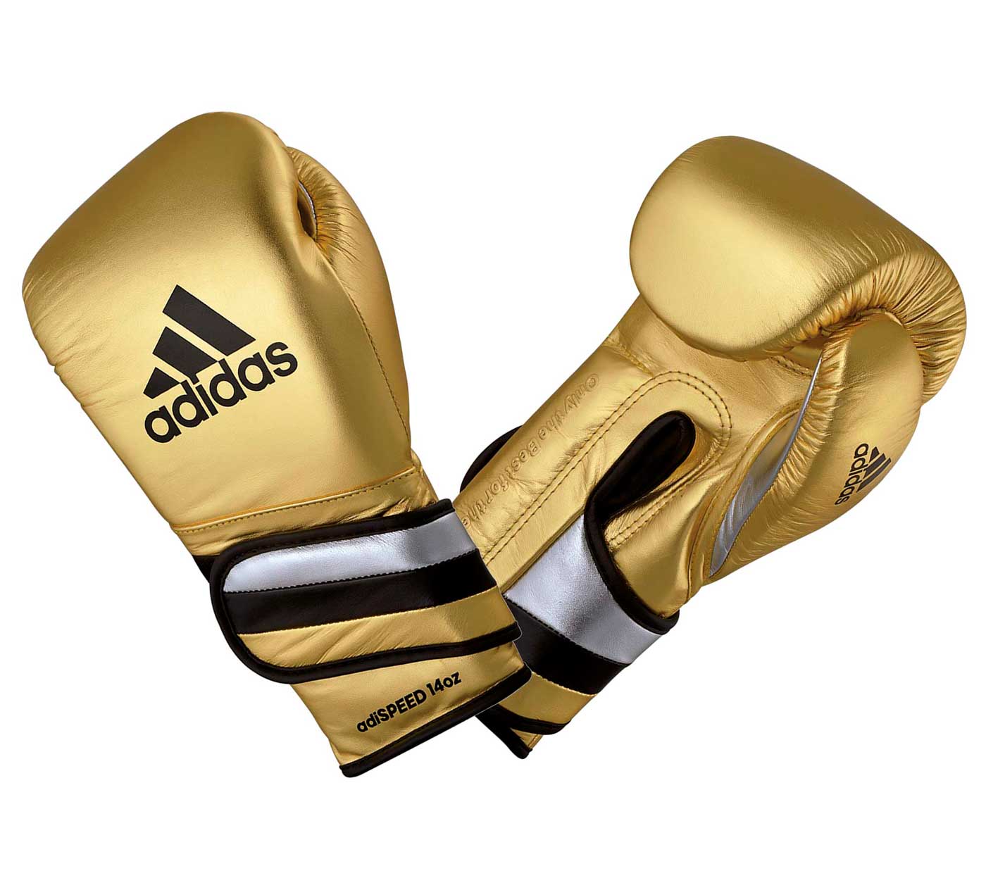 Перчатки боксерские AdiSpeed Metallic золото-серебристо-черные (вес 14 унций)