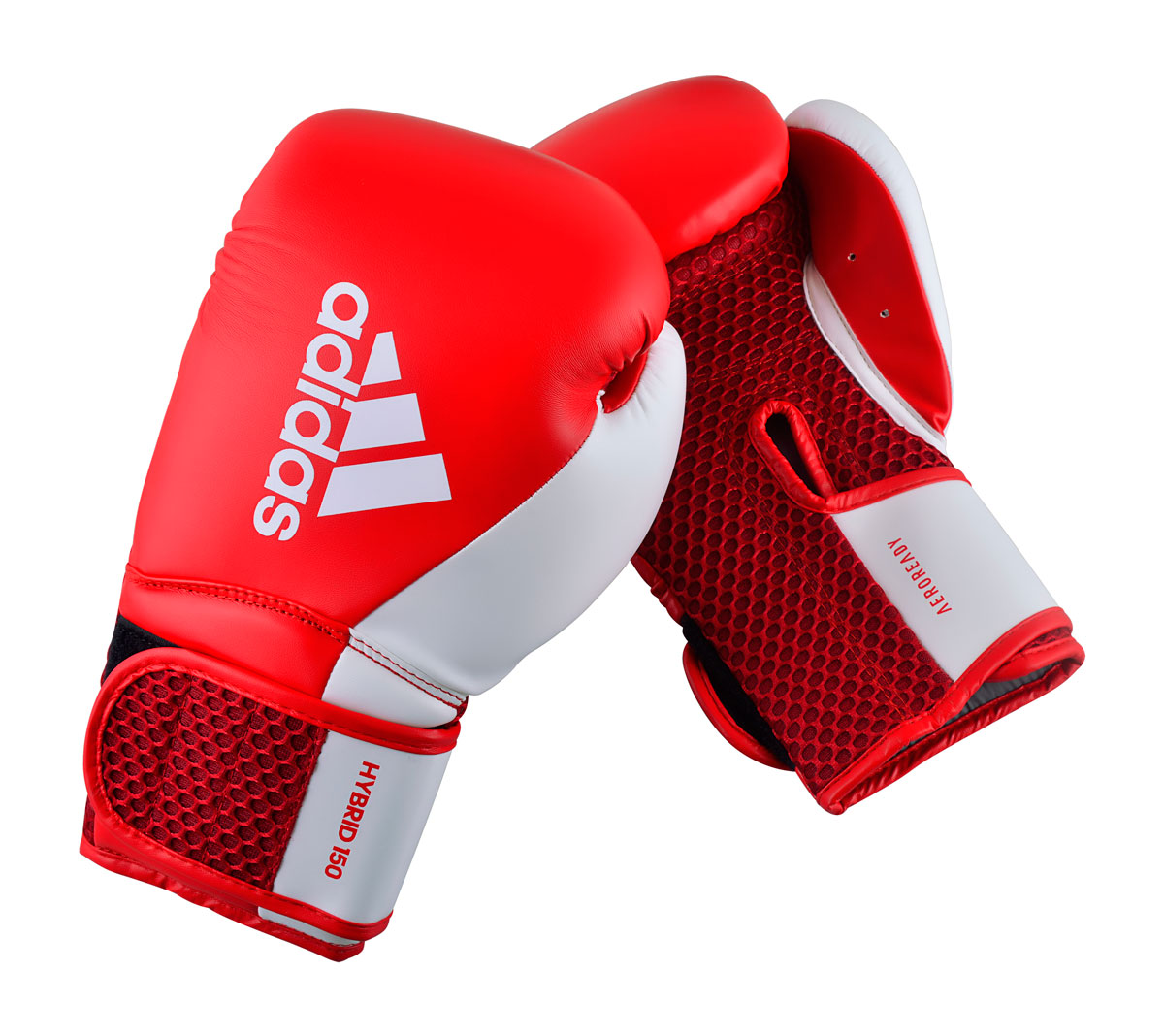 фото Перчатки боксерские hybrid 150 красно-белые (вес 10 унций) adidas