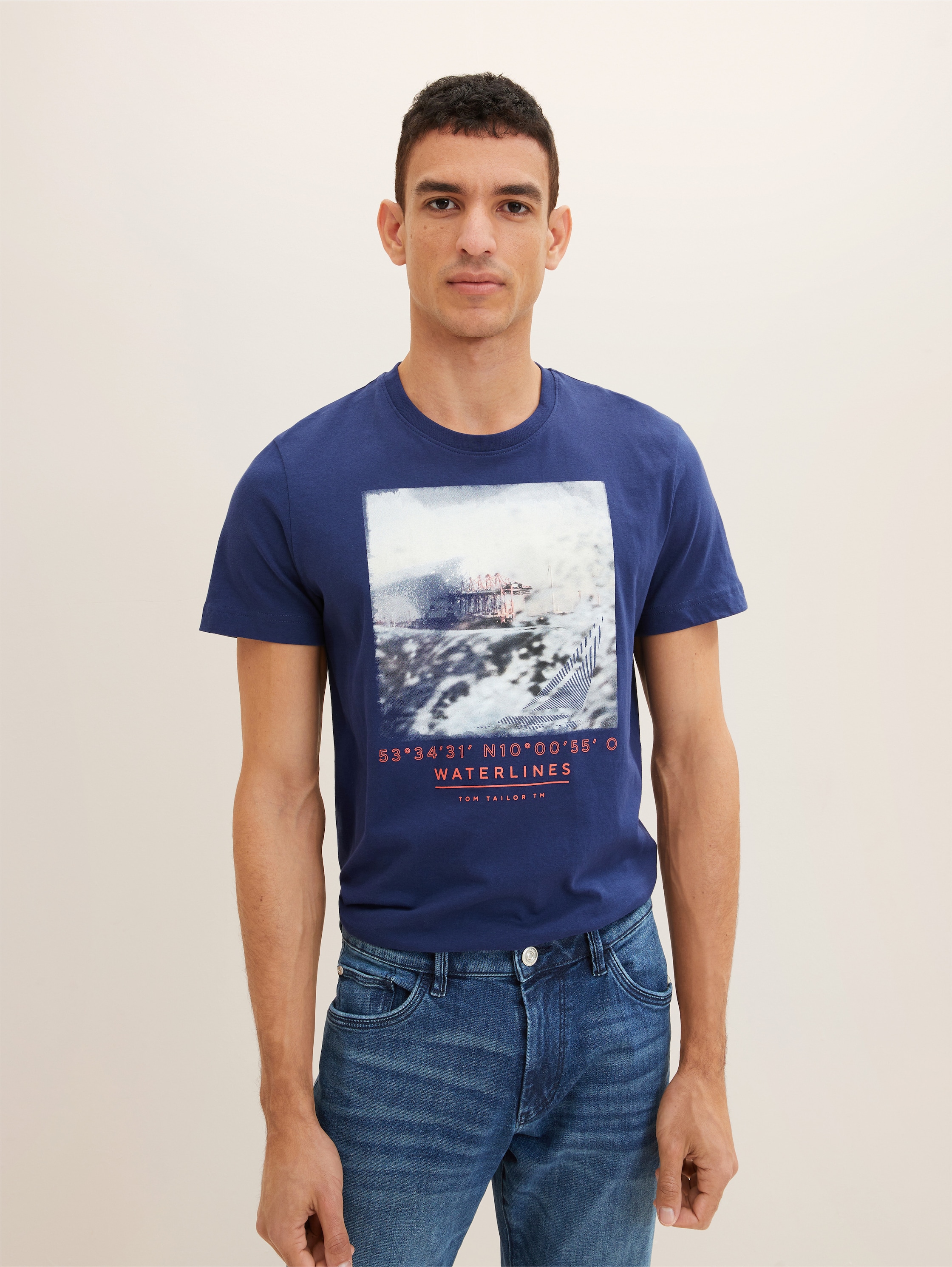 

Футболка мужская TOM TAILOR 1035525 синяя M, Синий, 1035525