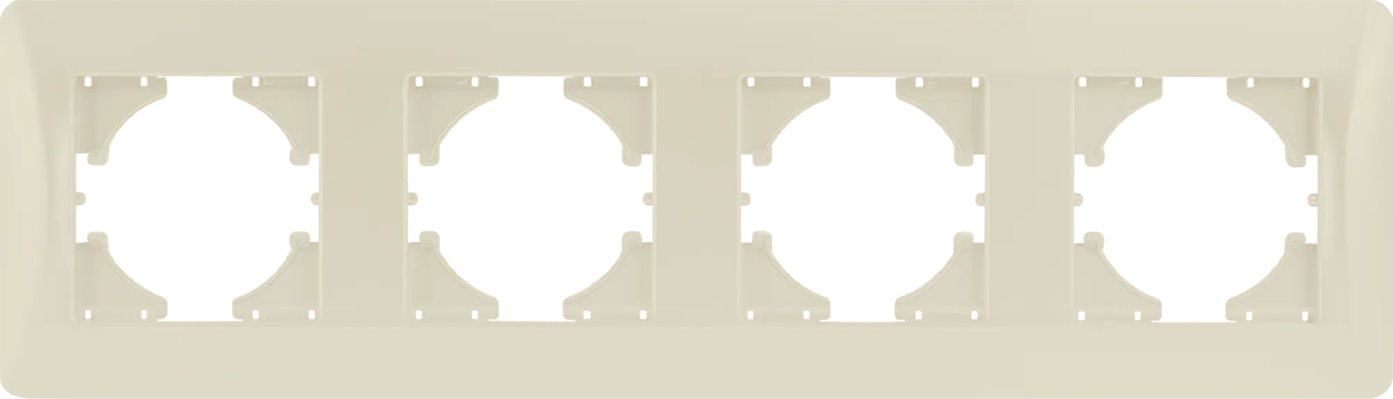 Рамка для розеток и выключателей Gusi Electric Ugra С1140-003 4 поста цвет бежевый