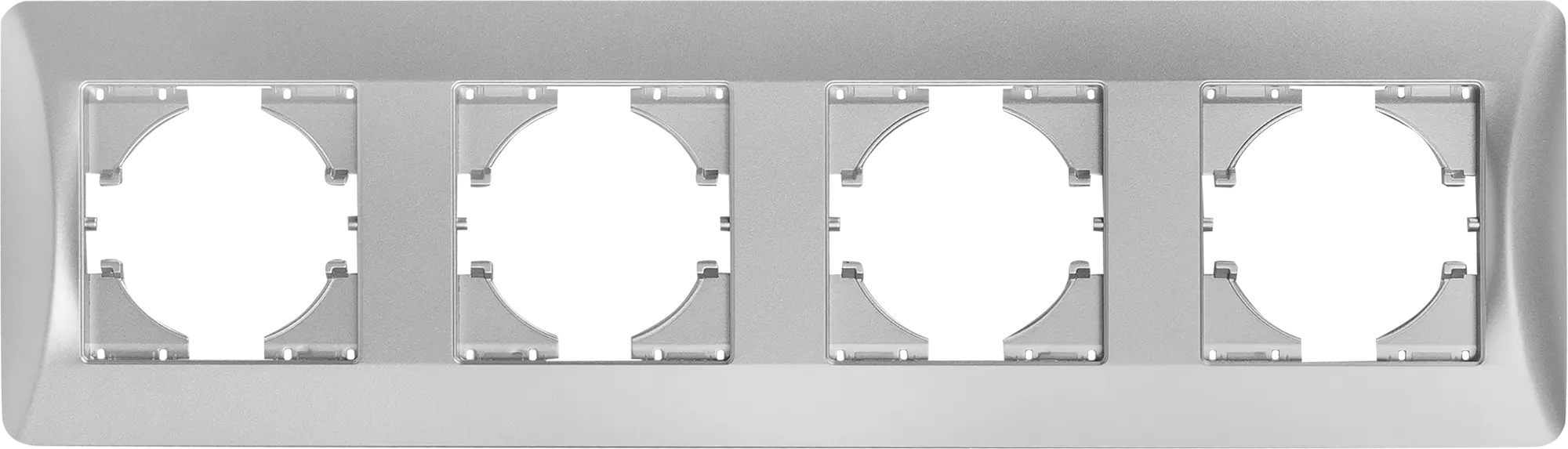 Рамка для розеток и выключателей Gusi Electric Ugra С1140-004 4 поста цвет серебро лицевая панель для двух сенсорных выключателей и розетки 2 клавиши livolo bb c7 c1 c1 sr 11