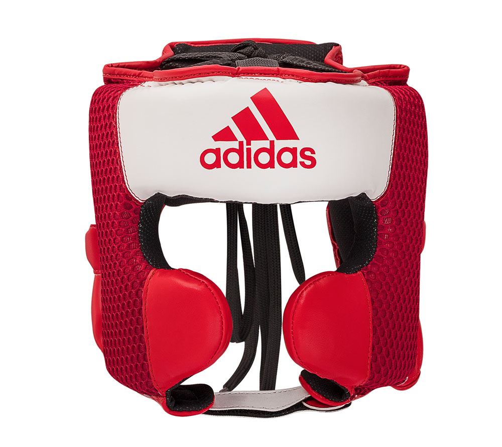 фото Шлем боксерский hybrid 150 headgear красно-белый (размер m) adidas