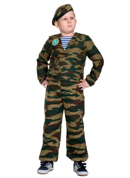 фото Карнавальный костюм карнавалофф военный, цв. хаки р.128