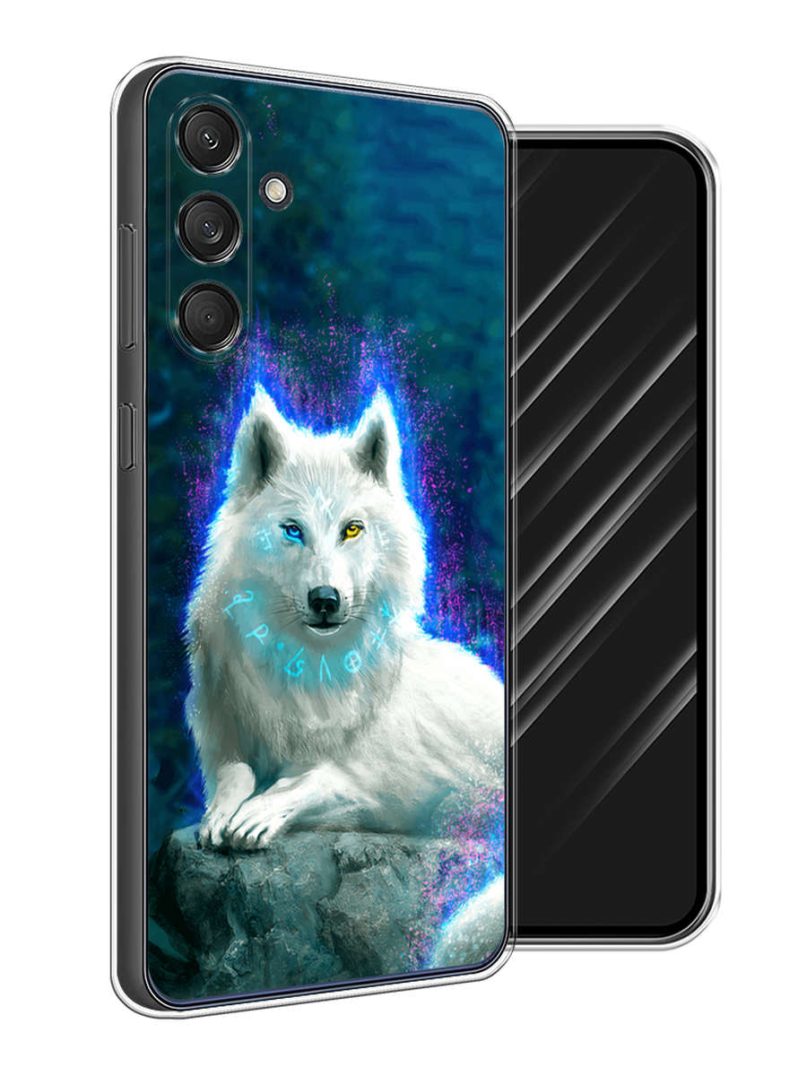 

Чехол Awog на Samsung Galaxy M55 "Белоснежный волк", Белый;зеленый;фиолетовый, 2109650-1