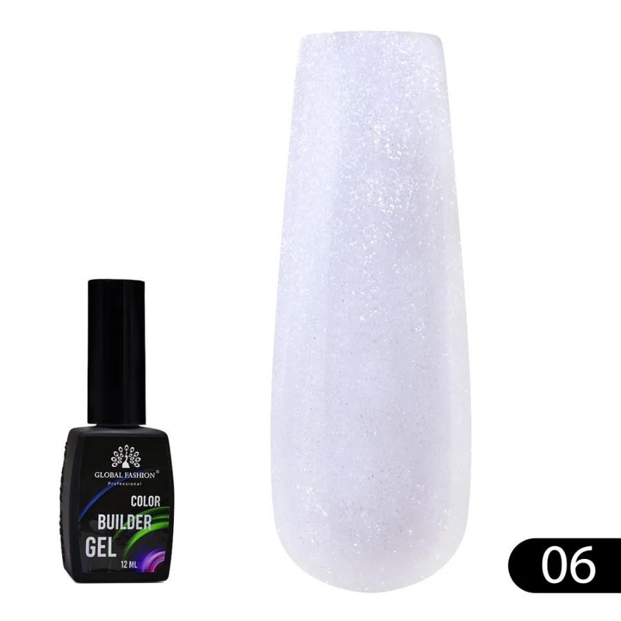 Цветной гель для ногтей Global Fashion Color Builder Gel 06 12 мл наклейки витражные снежинки 33 х 55 см