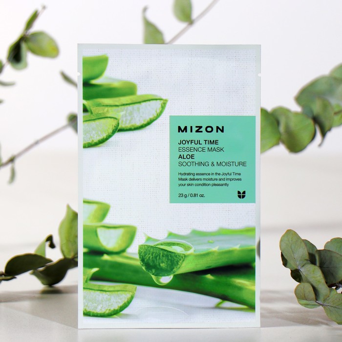 фото Тканевая маска для лица с экстрактом сока алоэ mizon joyful time essence mask aloe, 23 г nobrand