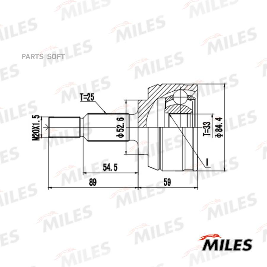 MILES Шарнирный комплект MILES GA20725