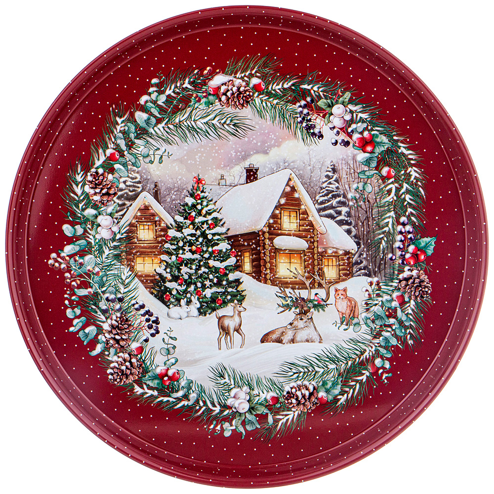 

Поднос сервировочный Agness Новый год 33х2.1см сталь 898-132_