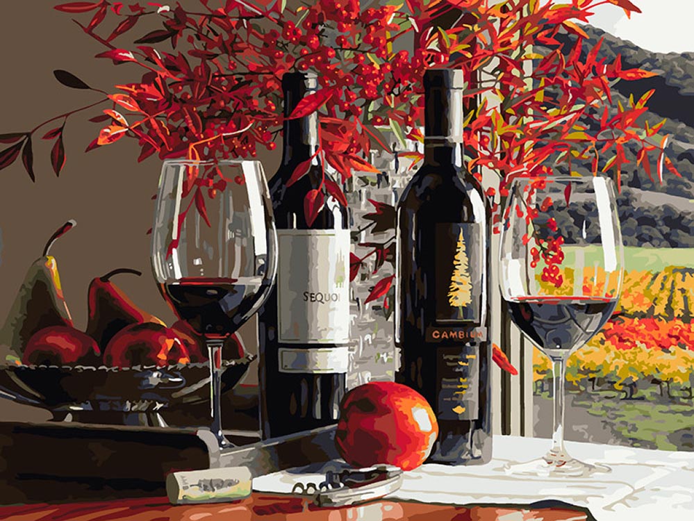 

Картина по номерам Белоснежка Натюрморт с персиком и грушей