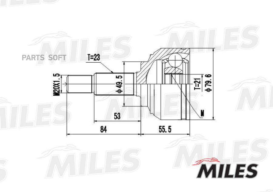

MILES Шарнирный комплект MILES GA20304
