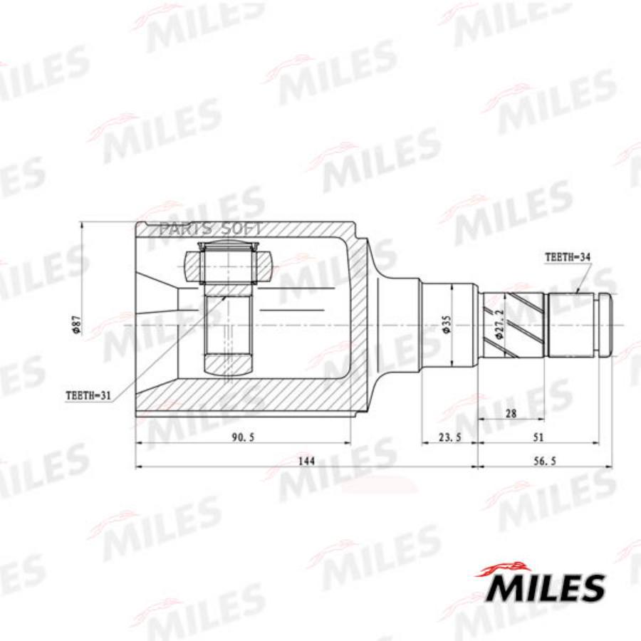 

MILES Шрус MILES ga10118 комплект