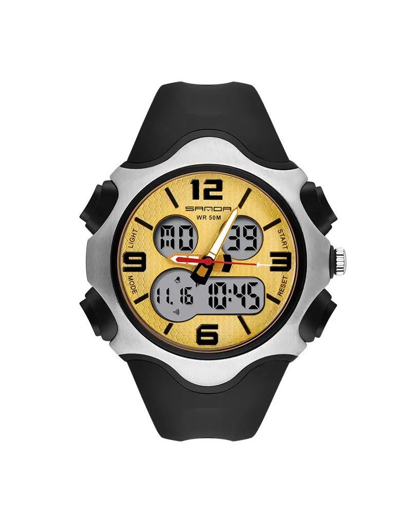 

Наручные часы мужские SANDA 02 779-3 BLACK-YELLOW, 02 779-3 BLACK-YELLOW