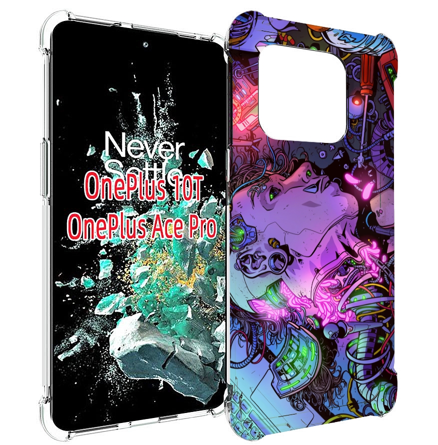 

Чехол MyPads голова робота мультик для OnePlus 10T, Прозрачный, Tocco