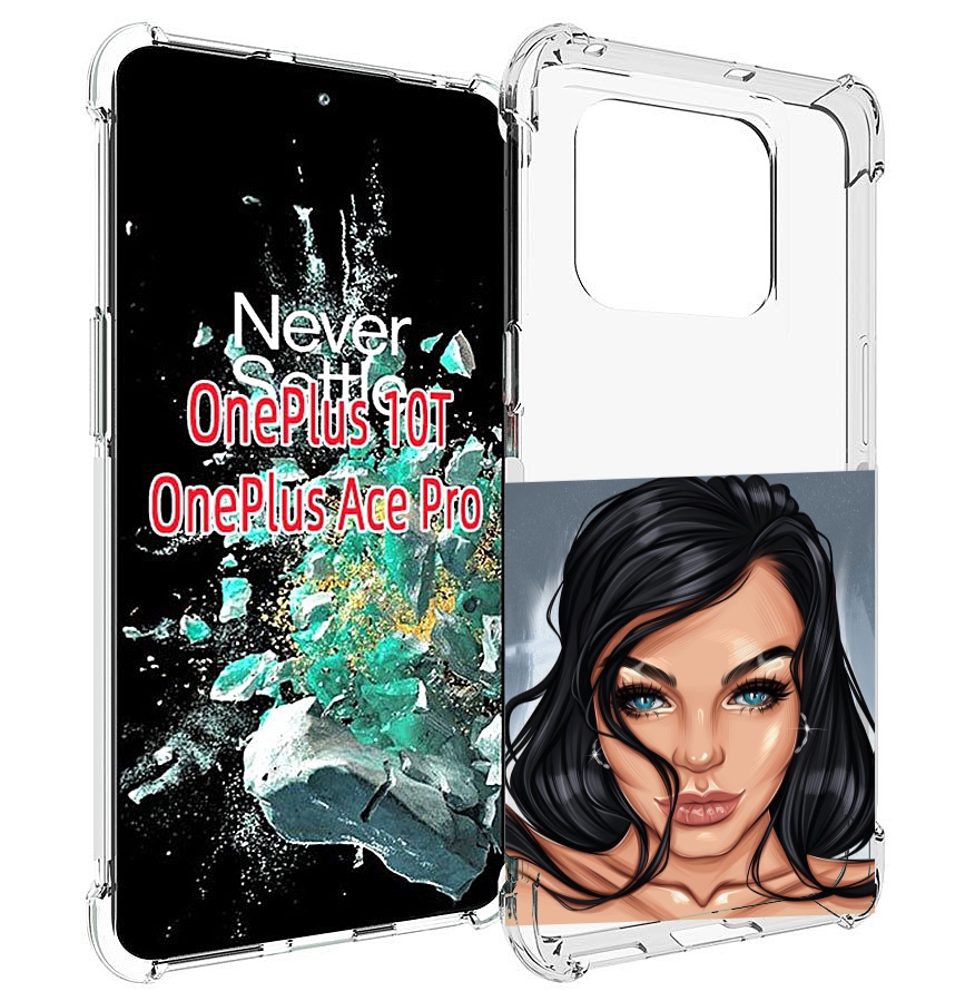 

Чехол MyPads голубые-глаза-у-брюнетки женский для OnePlus 10T, Прозрачный, Tocco