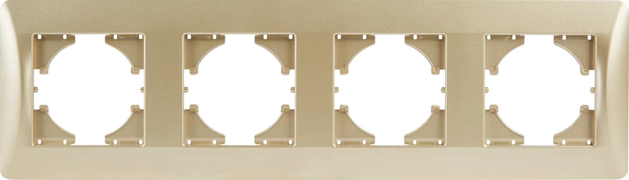 Рамка для розеток и выключателей Gusi Electric Ugra С1140-027 4 поста цвет шампань лицевая панель для двух сенсорных выключателей 3 клавиши livolo bb c7 c1 c2 13