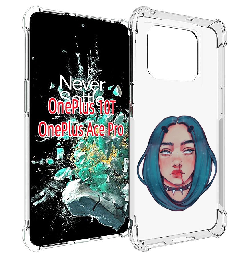 

Чехол MyPads грустная-девушка-с-синими-волосами для OnePlus 10T, Прозрачный, Tocco