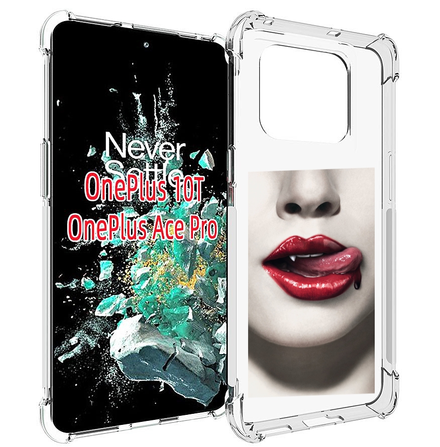 

Чехол MyPads губы-вампирши для OnePlus 10T, Прозрачный, Tocco