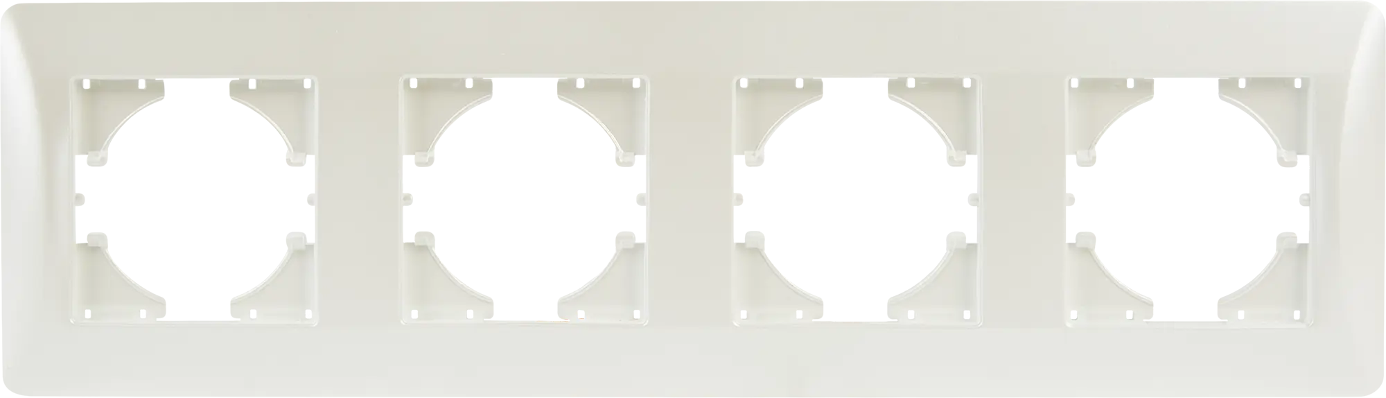 Рамка для розеток и выключателей Gusi Electric Ugra С1140-028 4 поста цвет жемчуг лицевая панель для двух сенсорных выключателей и розетки 2 клавиши livolo bb c7 c1 c1 sr 11