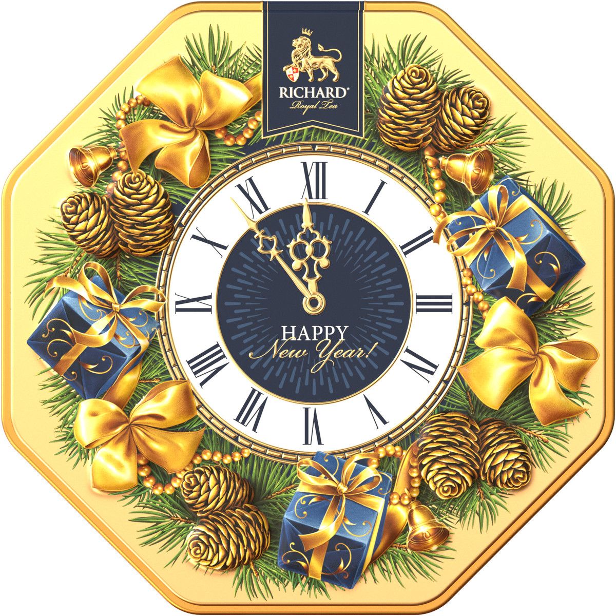 

Чай черный Richard "Have A Sparkling New Year Золотой", с добавками, крупнолистовой, 80 г