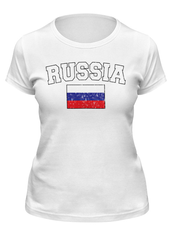 

Футболка женская Printio Флаг - россия белая M, Белый, Флаг - россия