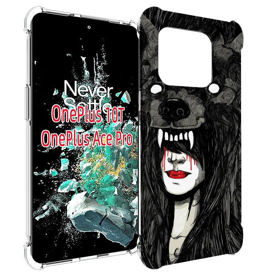 

Чехол MyPads девушка в шкуре волка женский для OnePlus 10T, Прозрачный, Tocco