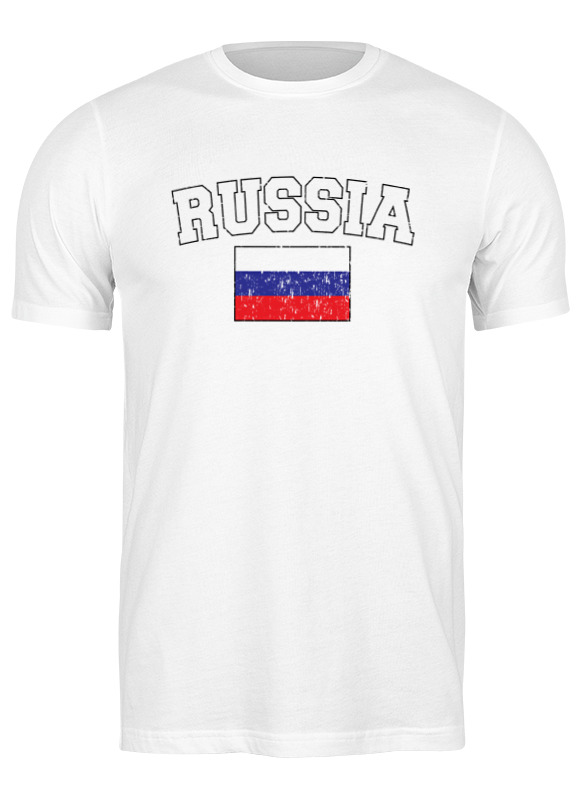 

Футболка мужская Printio Флаг - россия белая M, Белый, Флаг - россия