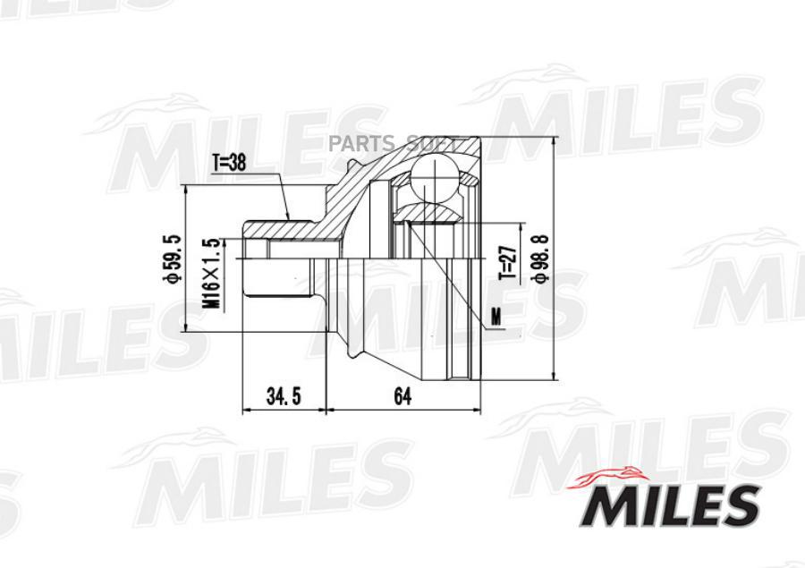 

MILES Шрус MILES ga20040 комплект