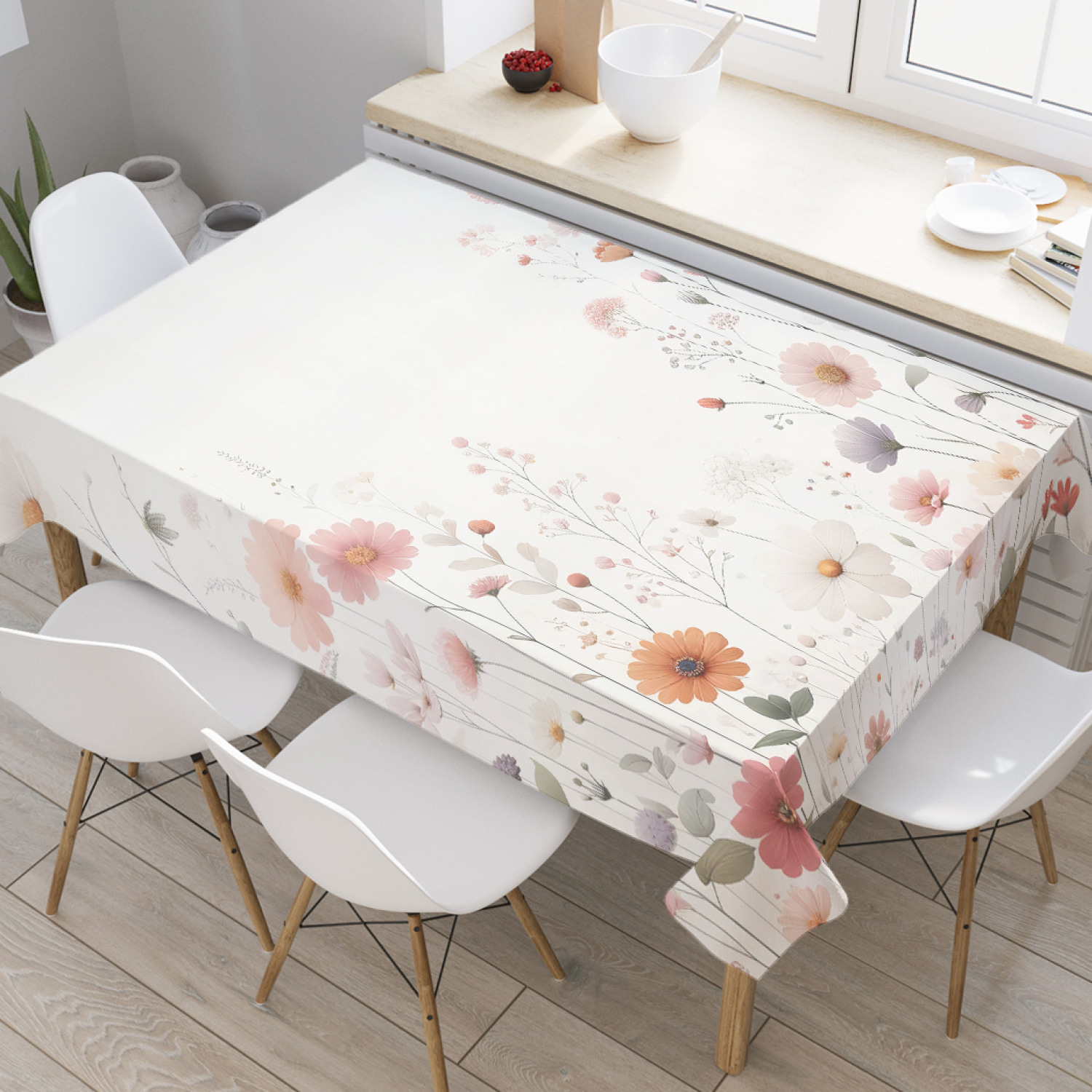 

Скатерть JoyArty Поляна цветов 120х145, tcox_sd2939_120x145, Розовый