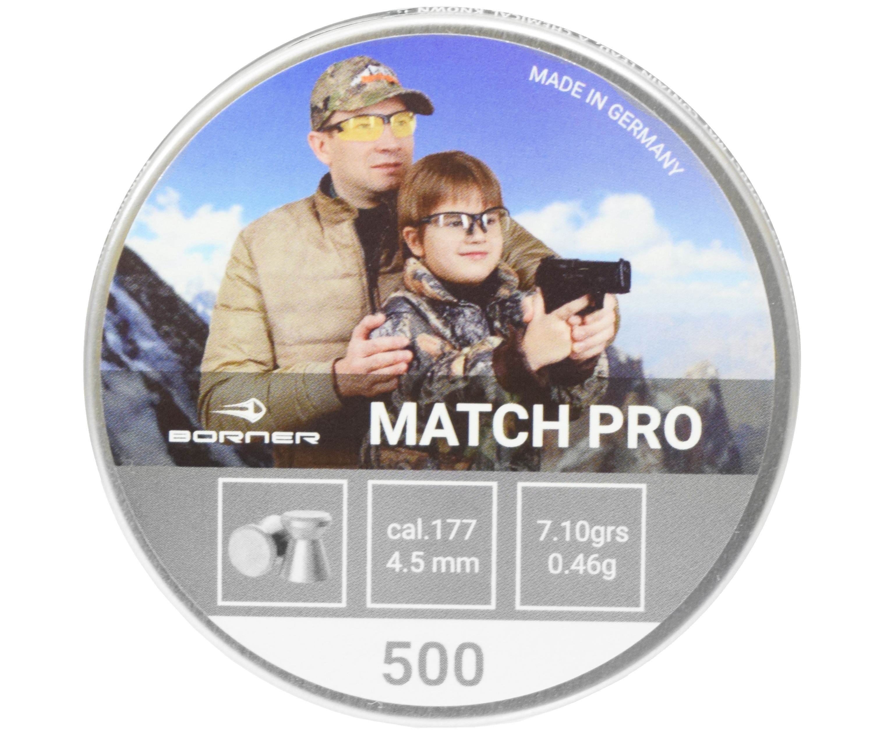 Пули для пневматики Borner Match Pro, 4,5 мм, 0,46 гр, 500 шт