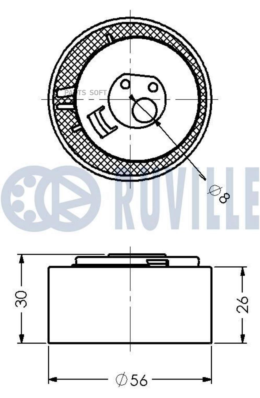 Ролик Ремня Грм Fiat Doblo,Punto 1.2,1.4L 1Шт Ruville 541779