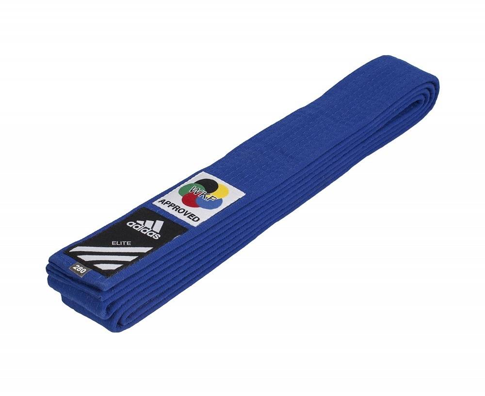 Пояс для карате Elite WKF Premium синий (длина 300 см)