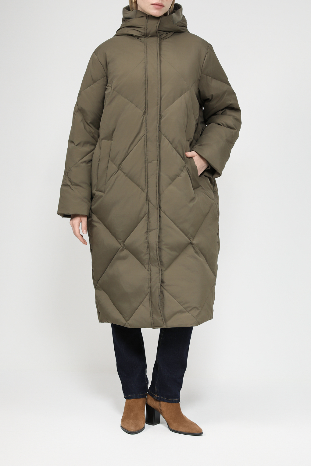 

Пальто женское Esprit Collection 093EO1G325 хаки 2XL, 093EO1G325
