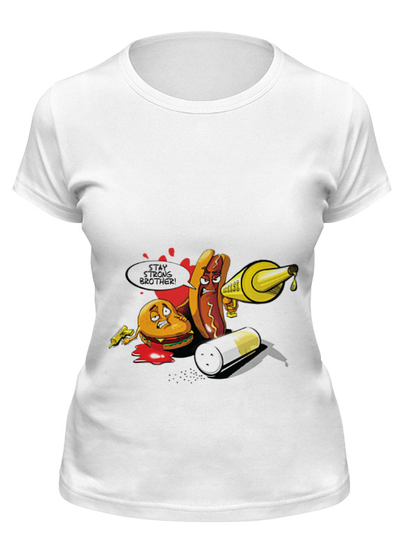 

Футболка женская Printio Gang food белая M, Белый, Gang food