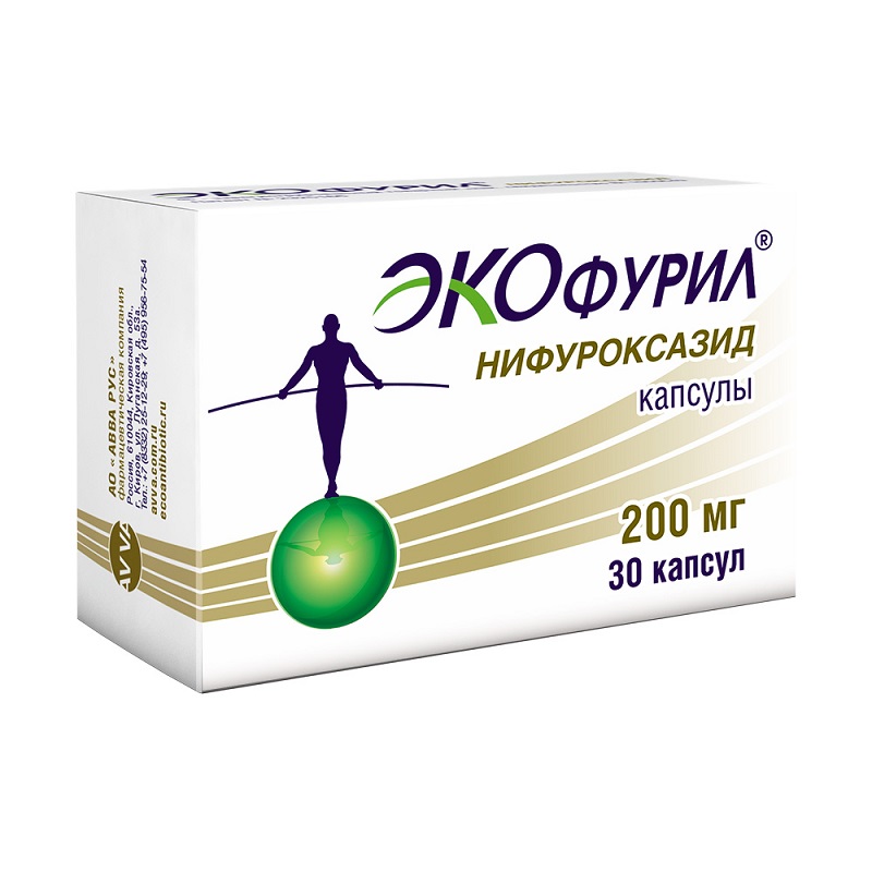 

Экофурил капсулы 200 мг 30 шт.