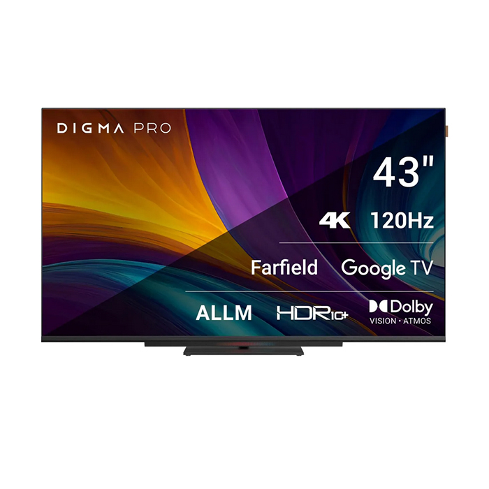 

43 Телевизор DIGMA PRO UHD 43C, 4K Ultra HD, черный, СМАРТ ТВ, Google TV