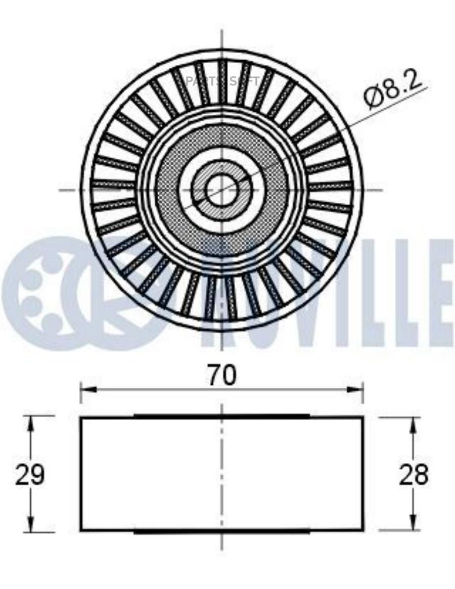 

Ролик Руч.Ремня Audi A4 1.9Tdi,2.0Tdi 01= 1Шт Ruville 541714