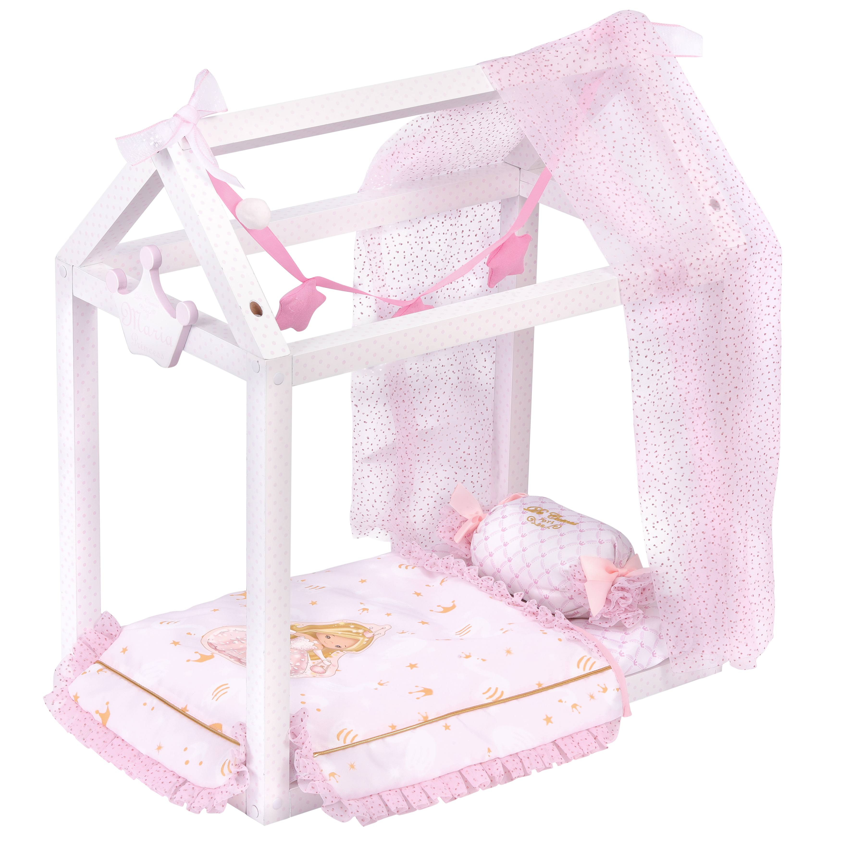 фото Мебель для кукол decuevas кроватка с аксессуарами мария, 55 см de cuevas toys