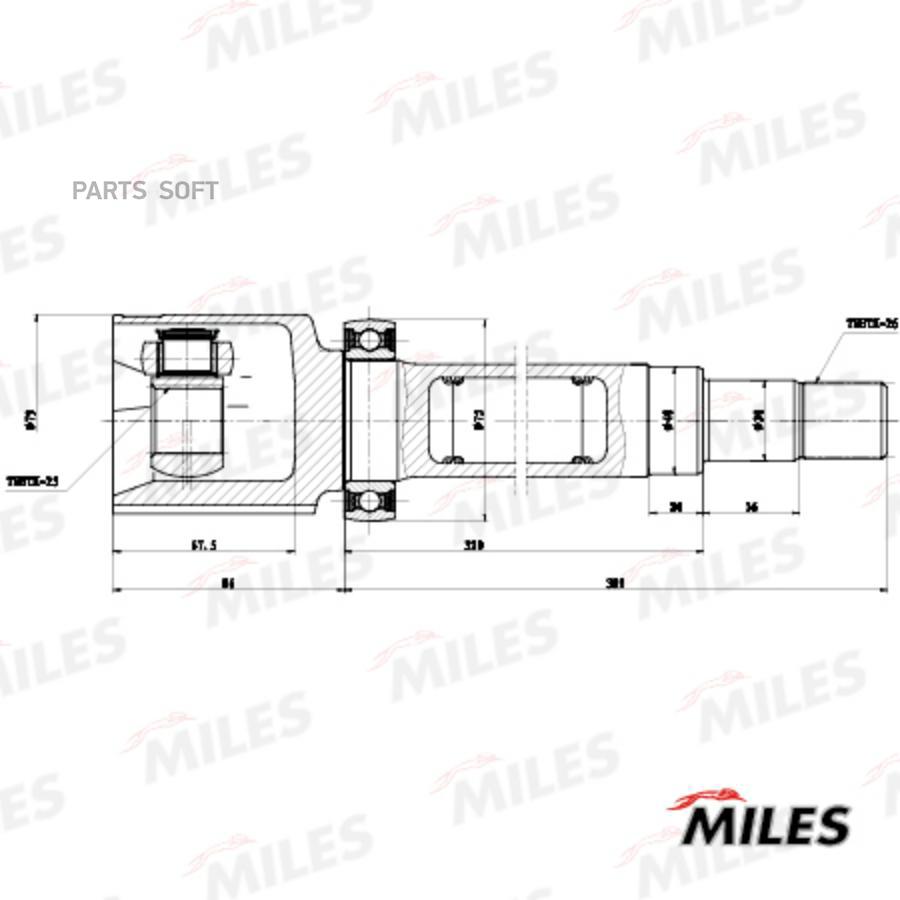 

MILES Шрус MILES ga12078 комплект