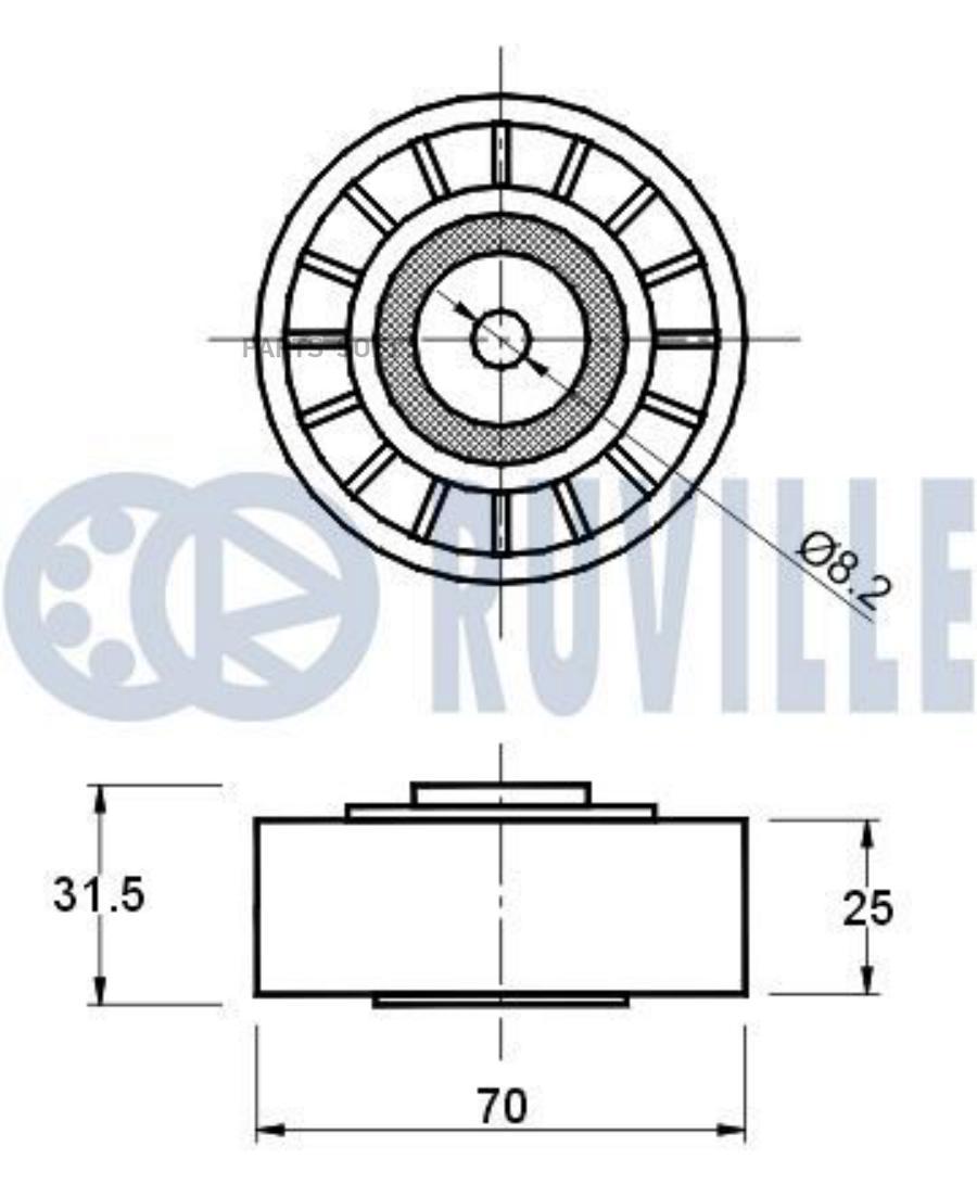 

Ролик Руч.Ремня Mercedes 200,230 W202,208,210 Ruville 541272