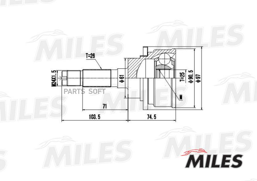 

MILES Шрус MILES ga20121 комплект