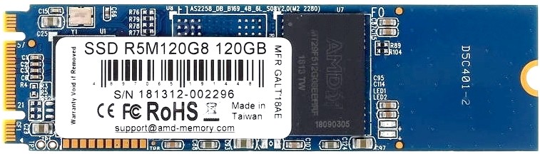 SSD накопитель AMD R5M120G8 M.2 2280 120 ГБ