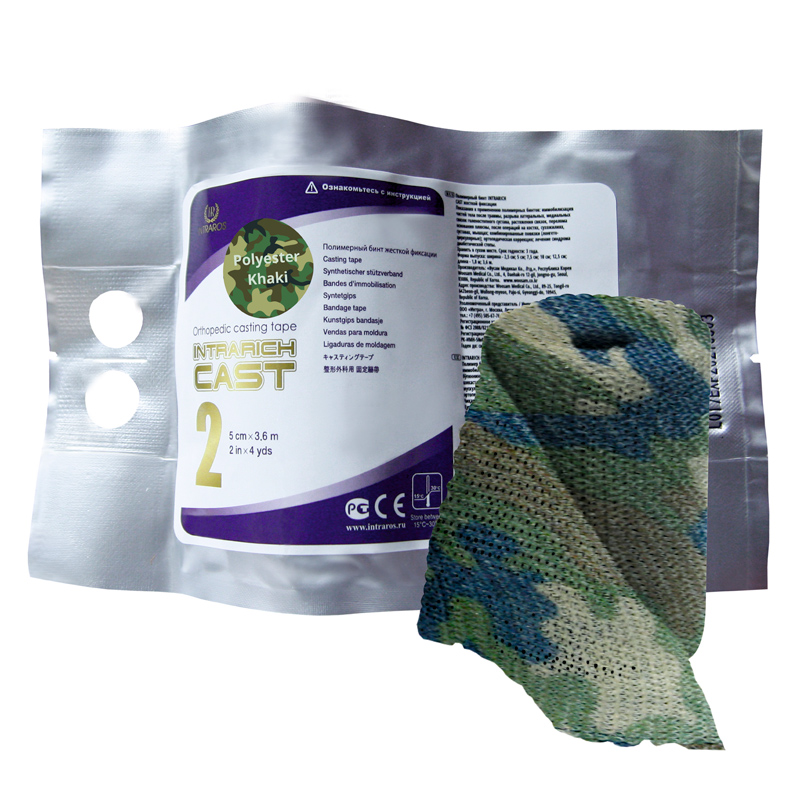 

Полимерный бинт жесткой фиксации INTRARICH CAST 5,0 см х 3,6 м хаки, Зеленый, cast