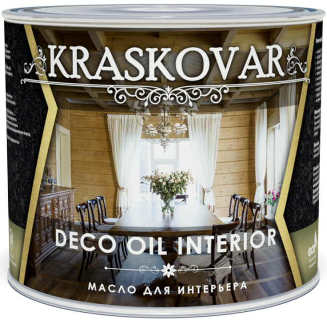фото Масло для интерьера kraskovar deco oil interior бургундия 2,2л