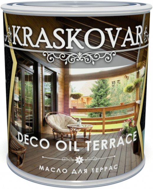 фото Масло для террас kraskovar deco oil terrace бамбук 0,75л